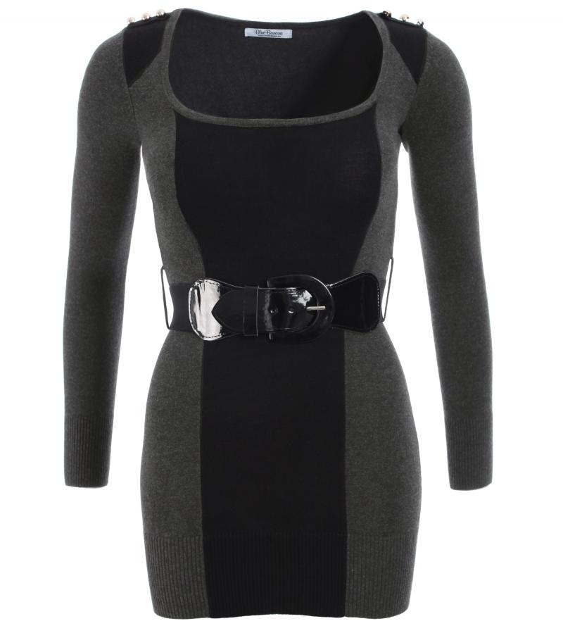 Grey and Black Scoop Neck Jumper