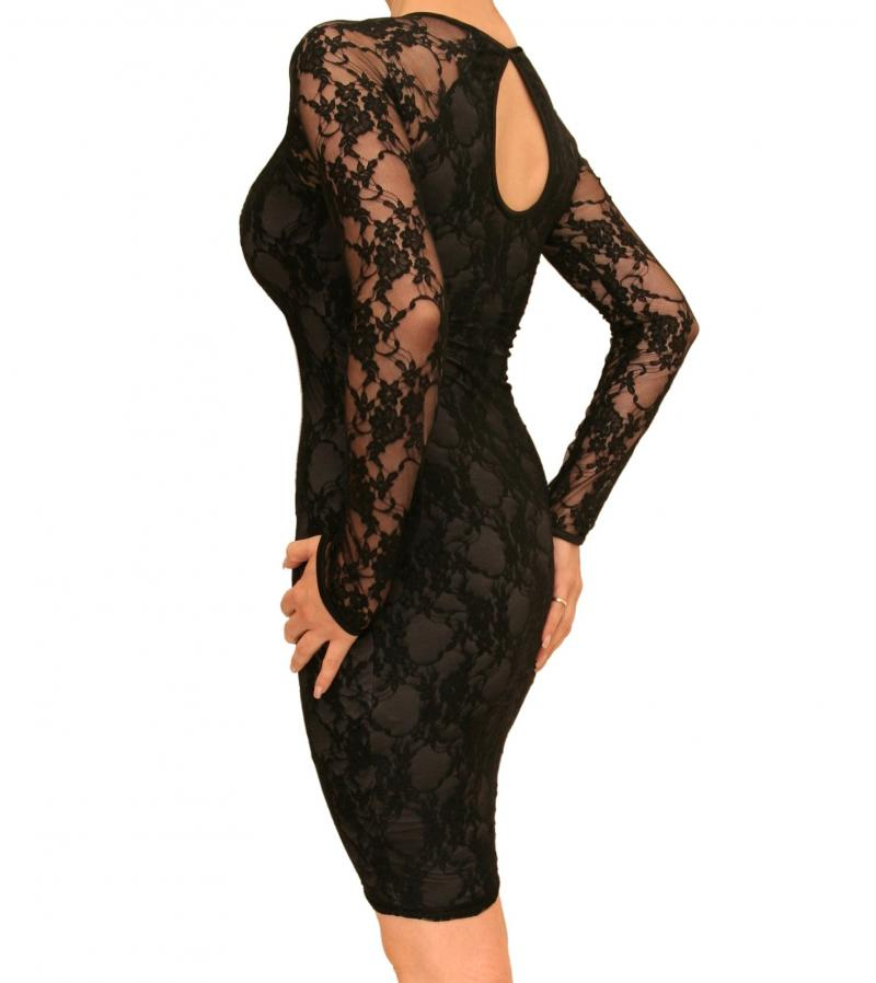 Black Lace Stretchy Dress