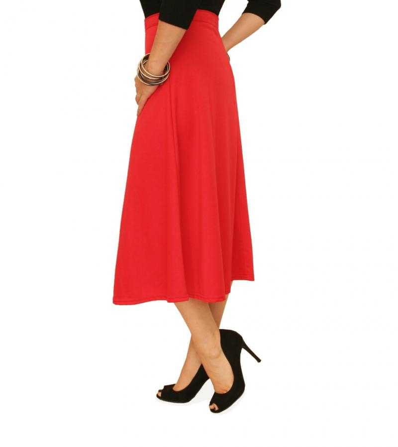 Red Ponte A Line Skirt