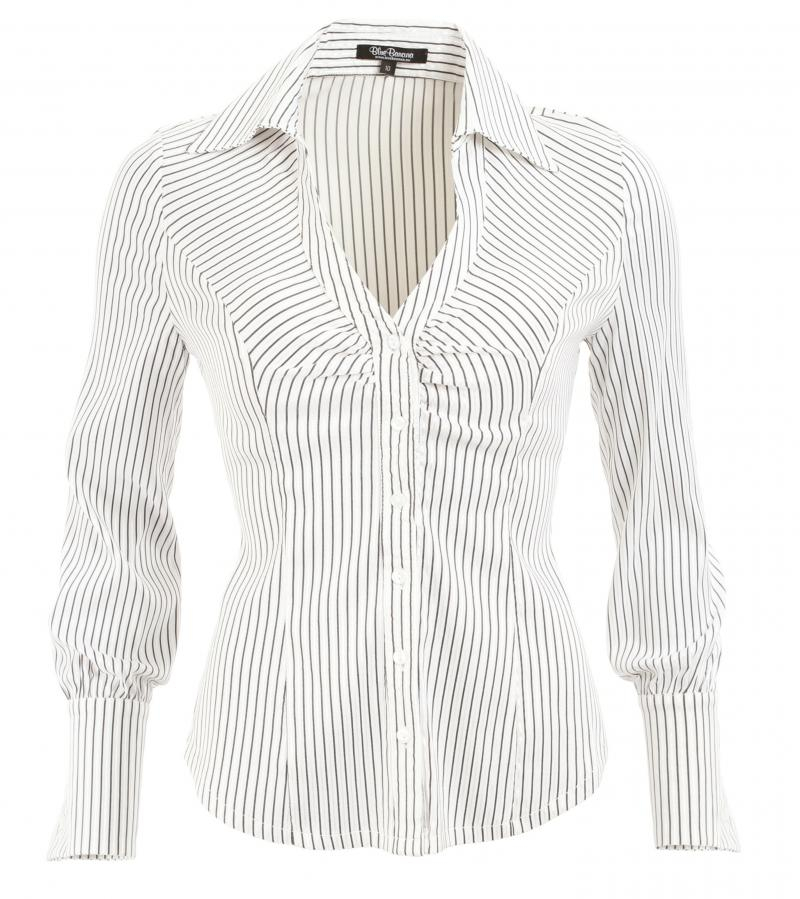 Black and White Pin Stripe Stretchy Shirt