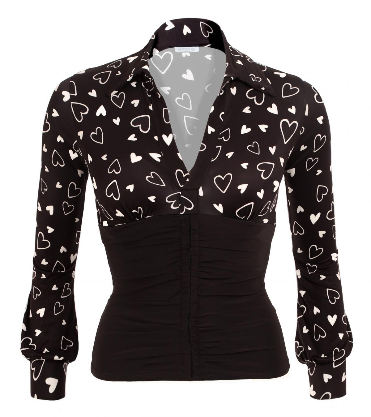 Black Heart Print Corset Top