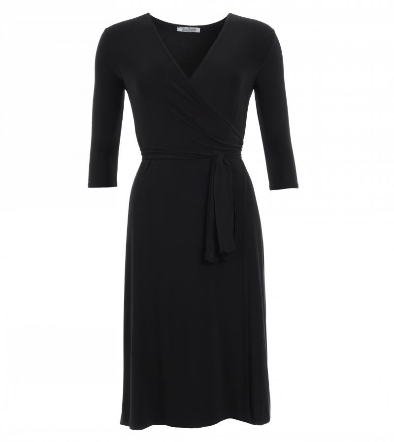 Black Elegant Wrap Dress