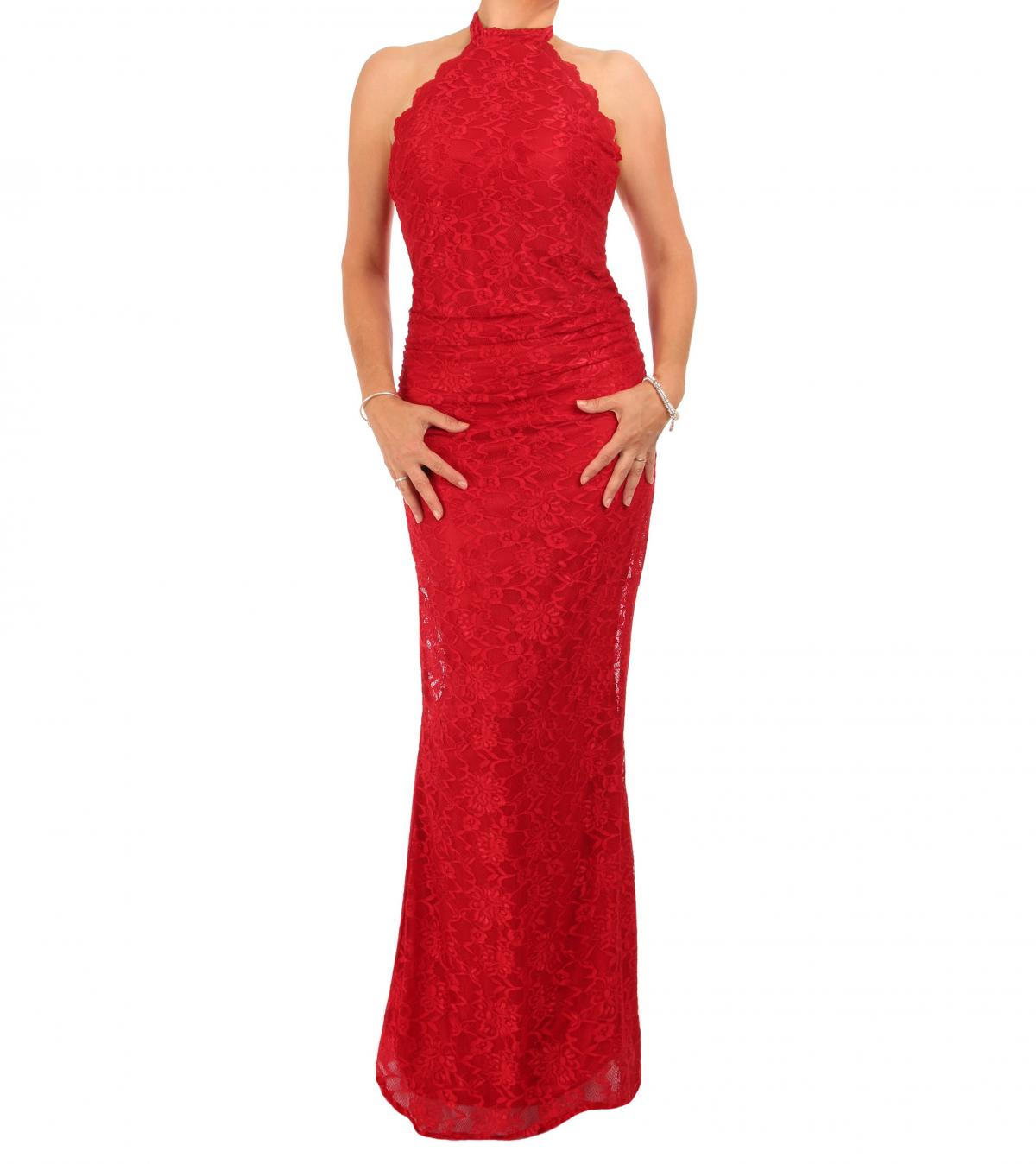 Red Lace Choker Maxi Dress - Tall