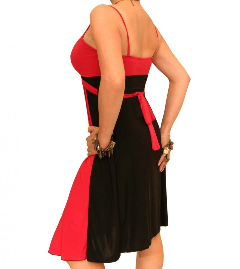 Red and Black Strappy Dress