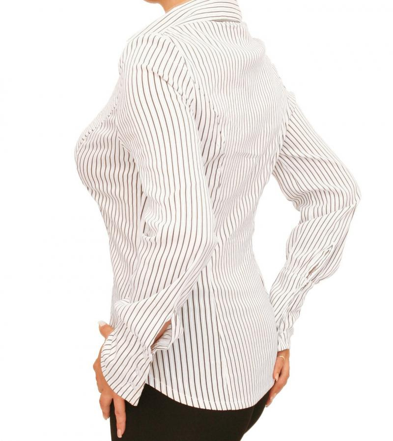 Black and White Pin Stripe Stretchy Shirt