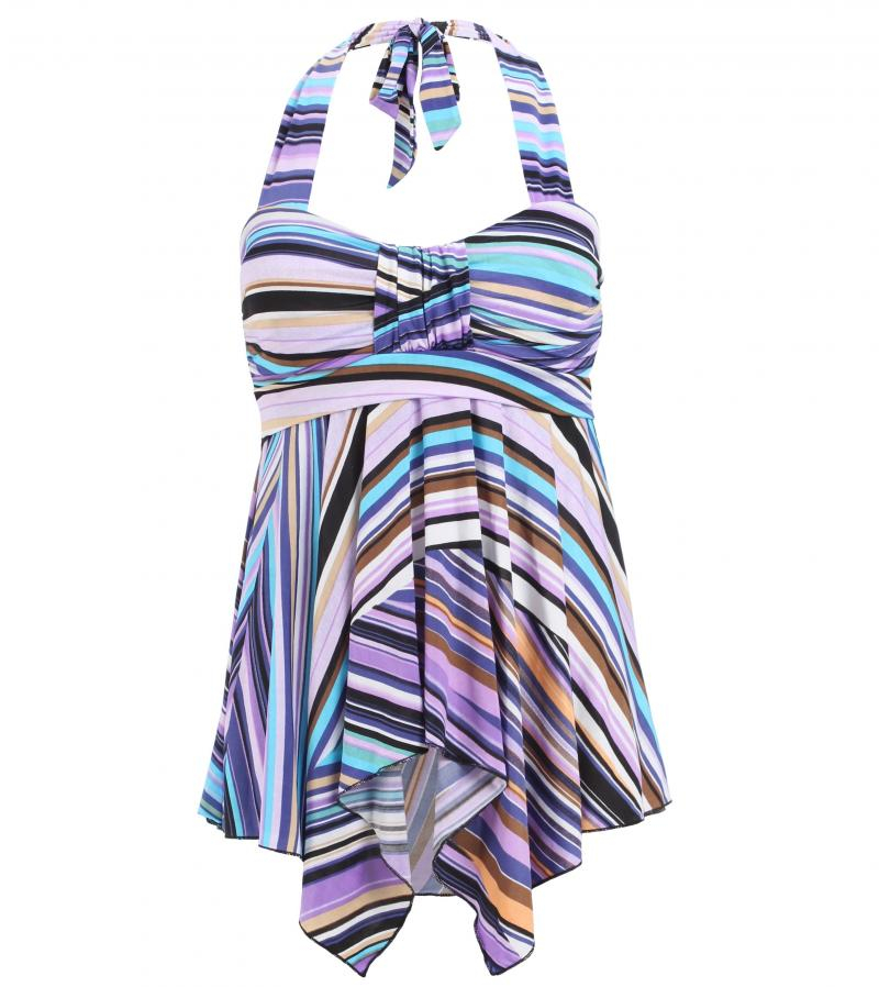 Purple Striped Halter Top