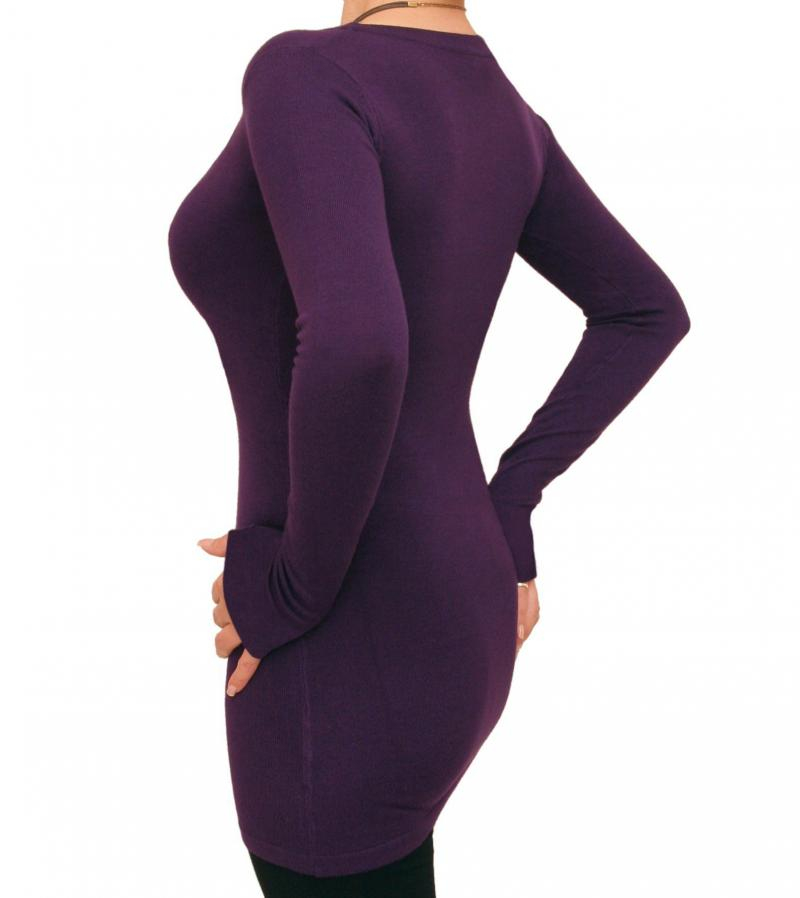 Purple Scoop Neck Jumper
