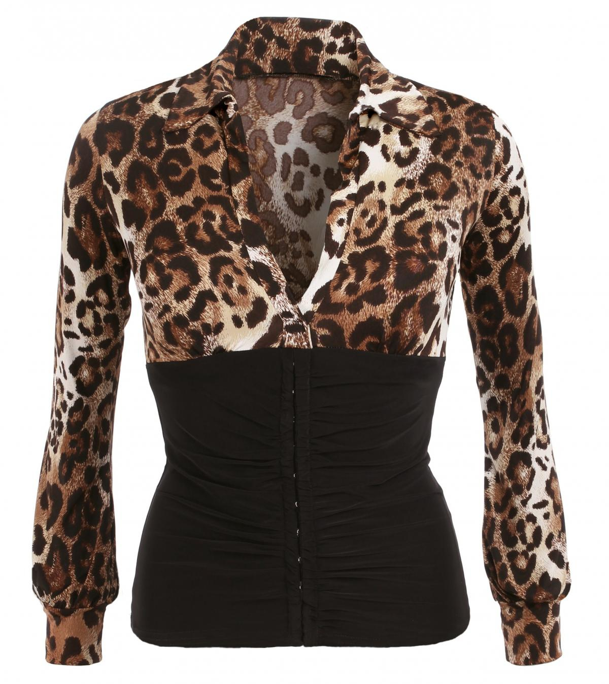 Animal Print Corset Stretchy Top