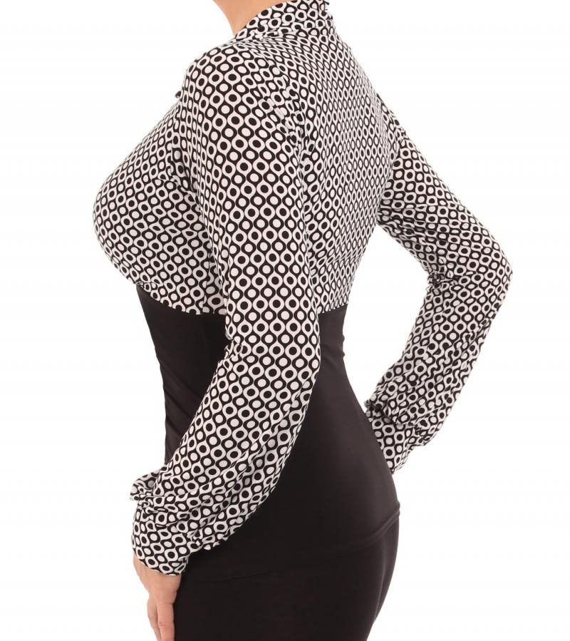 Black and White Spot Printed Corset Top