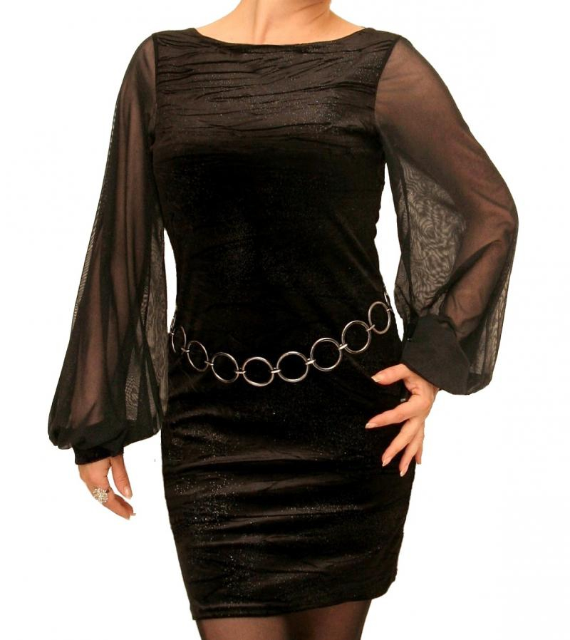 Black Sparkly Velvet Mini Dress/Top