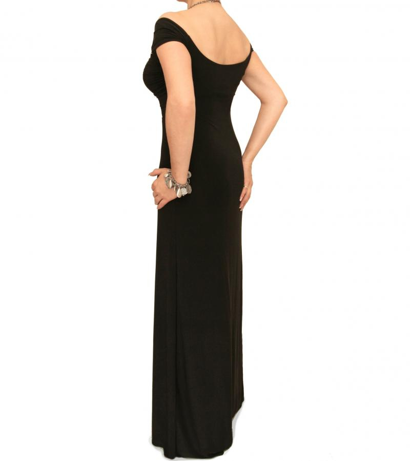 Black Halter Chain Evening Dress