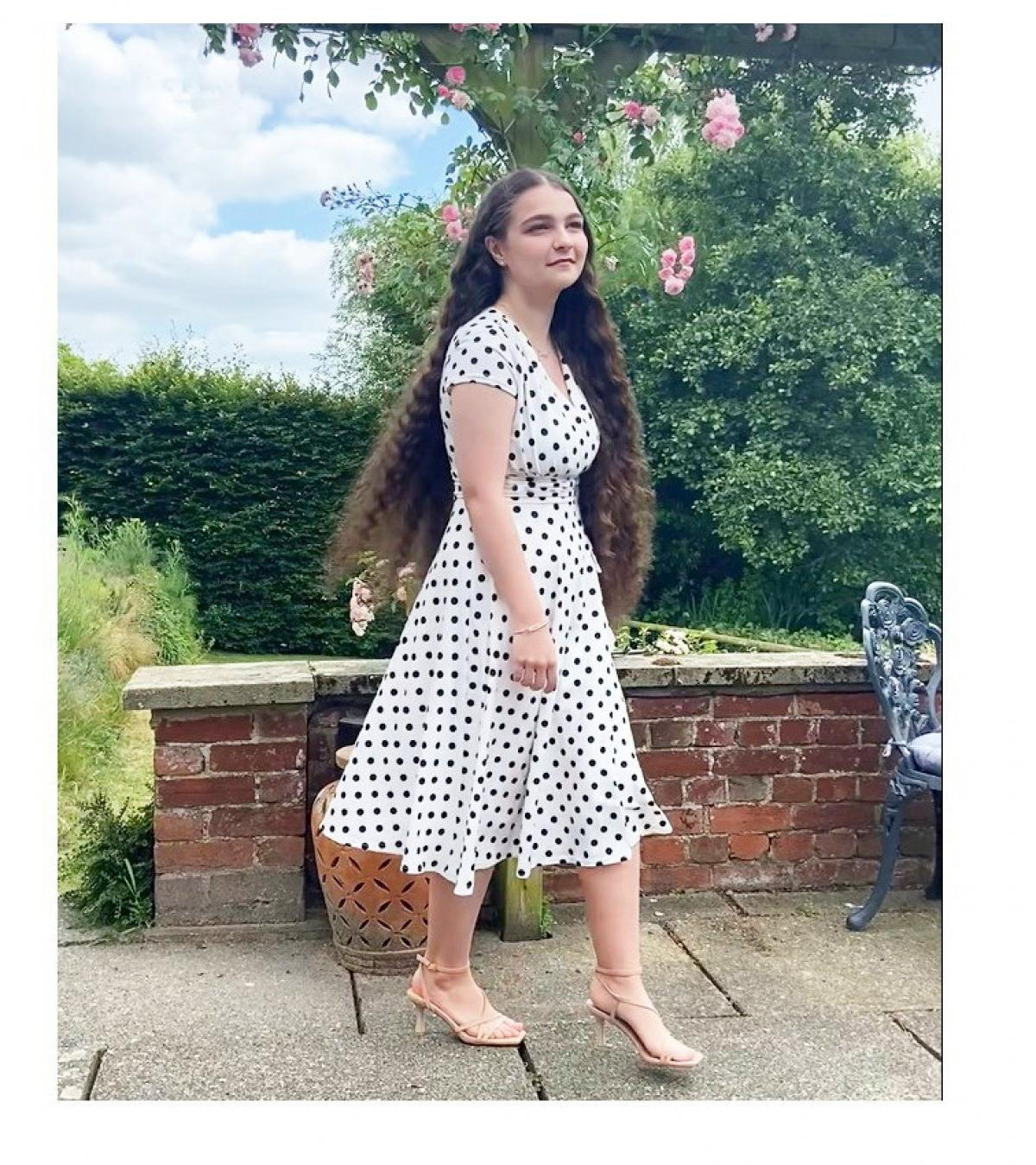 Ivory Polka Dot Fit and Flare Dress