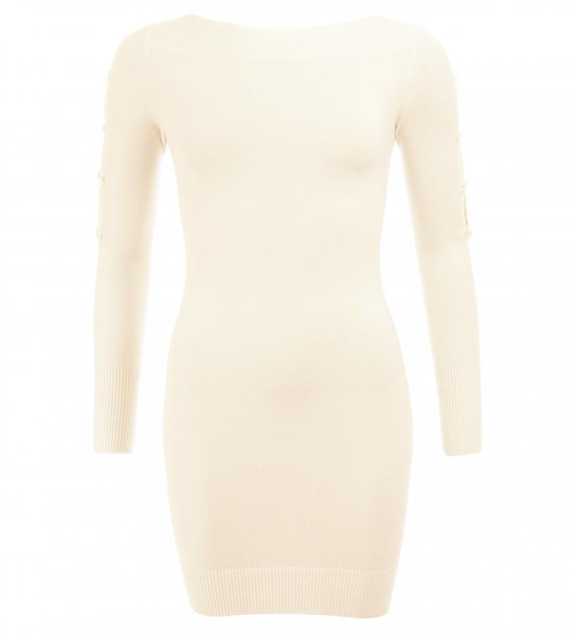 Ivory Cut Out Bow Detail Tunic Jumper