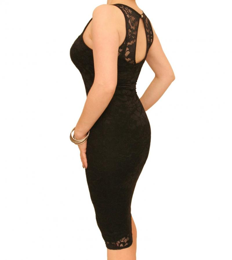 Black Lace Sleeveless Dress