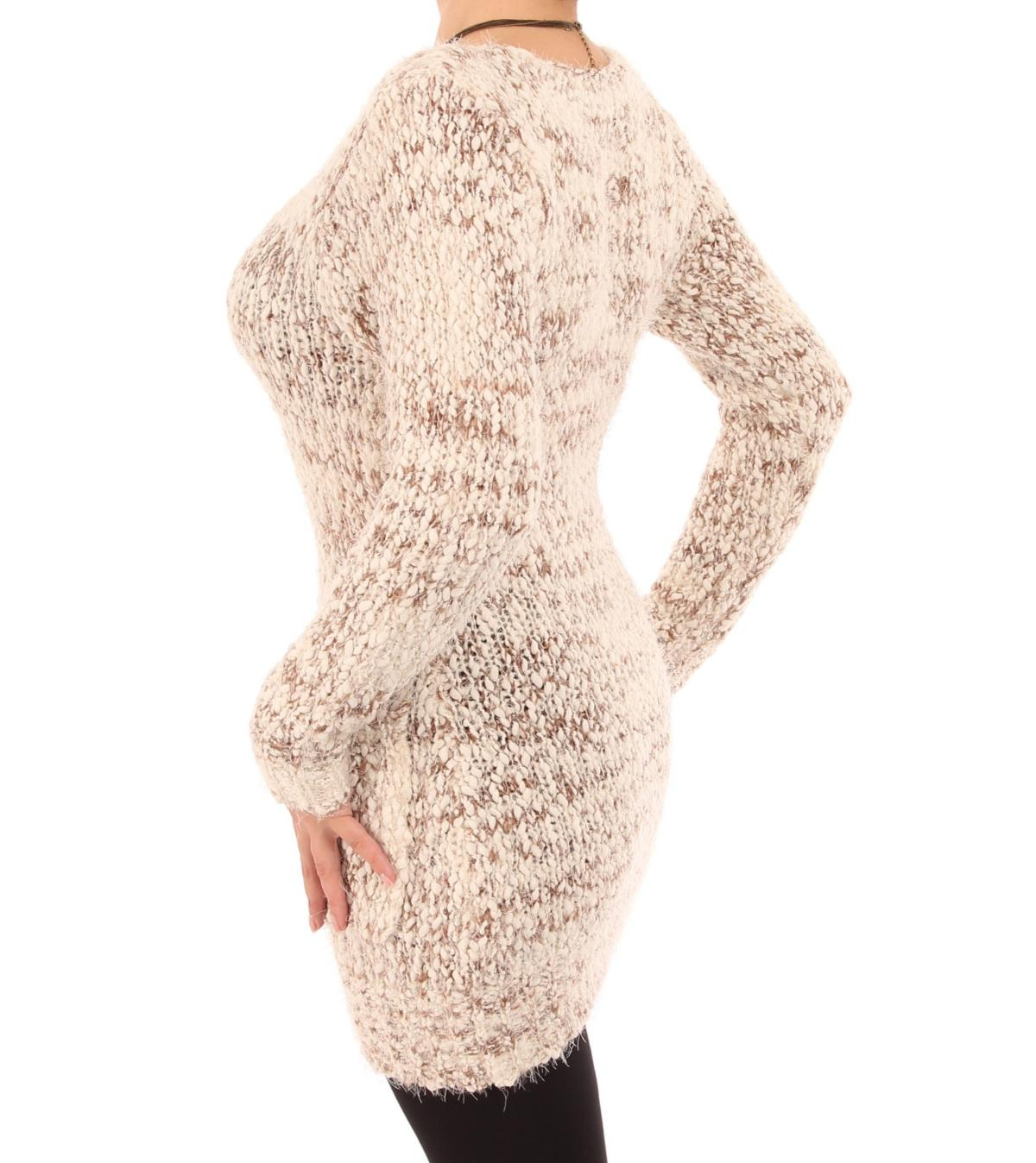Beige and Ivory Marl Chunky Knit Jumper