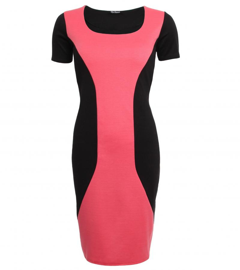 Coral Block Colour Shift Dress