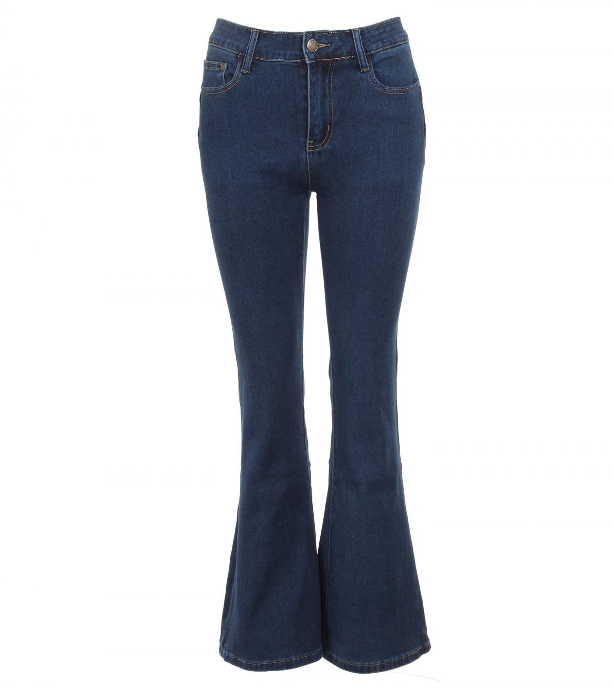 Dark Blue Super Stretchy Flared Jeans