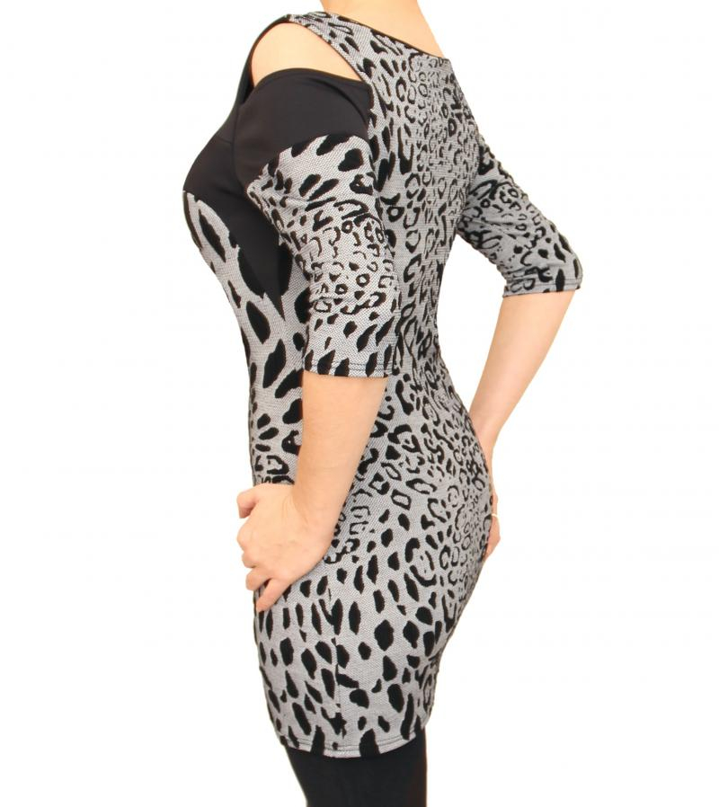 Animal Print Cold Shoulder Top