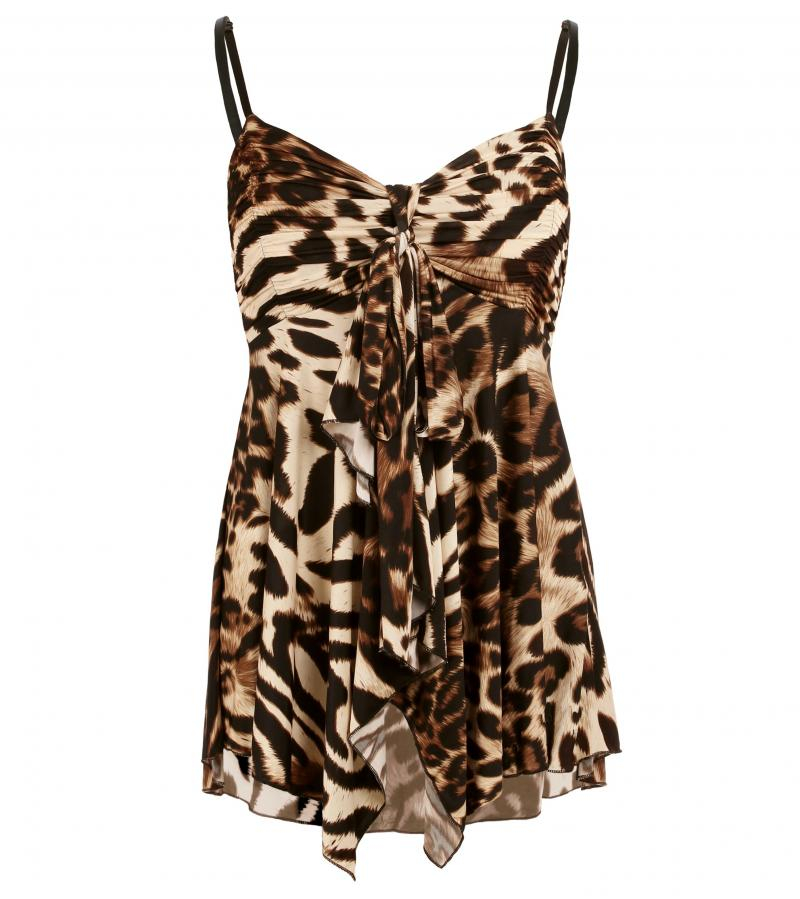 Animal Print Strappy Halter Neck Top