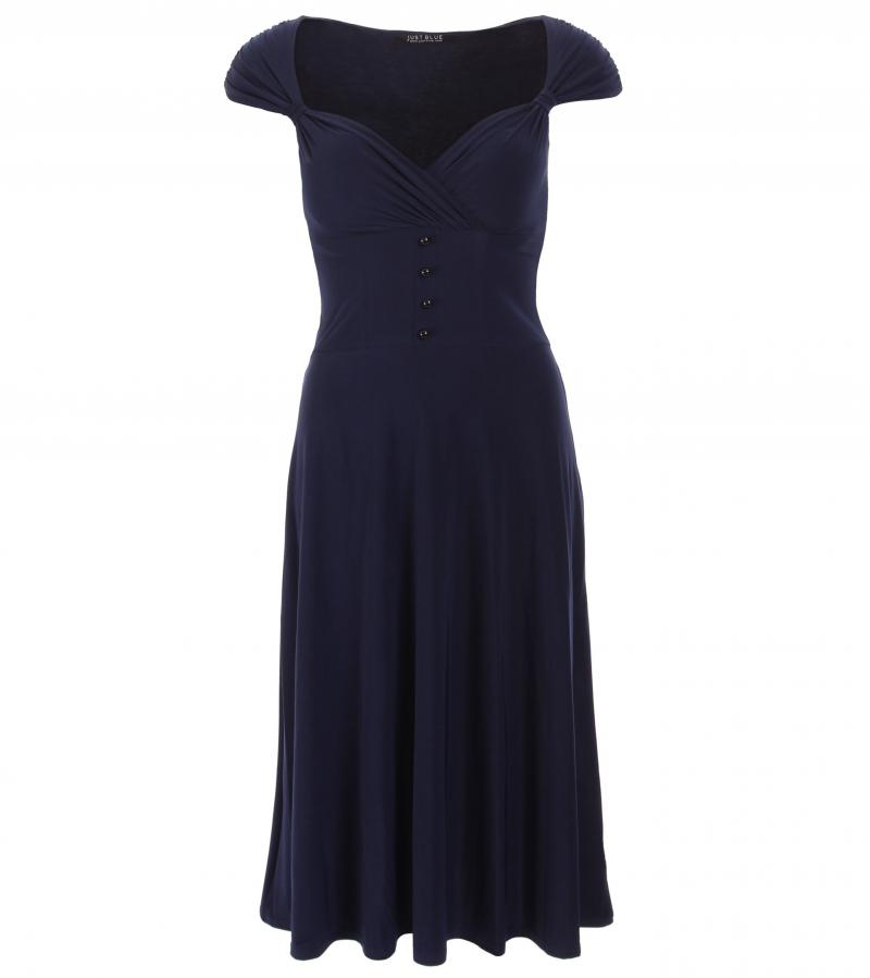 Navy Blue Sweetheart Neckline Dress