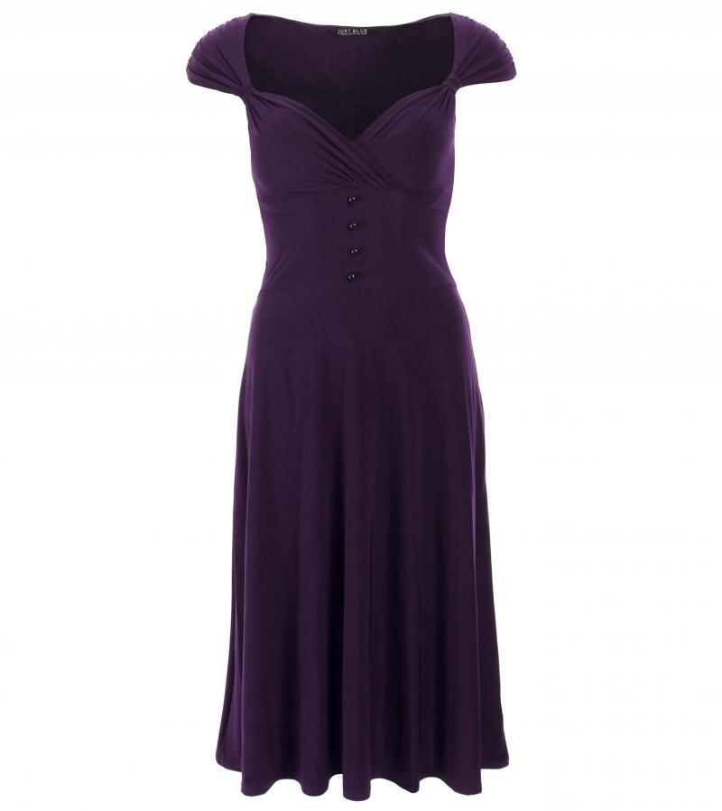 Purple Sweetheart Neckline Dress