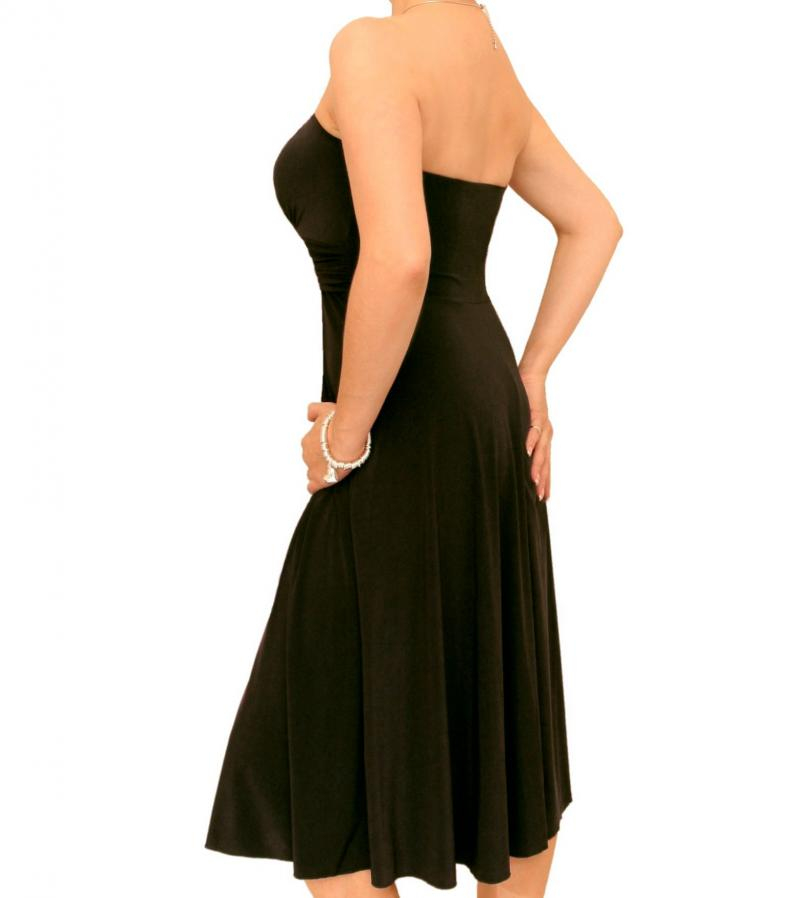 Black Slinky Strapless Dress