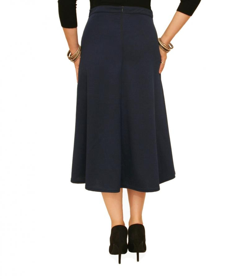 Navy Blue Ponte A Line Skirt