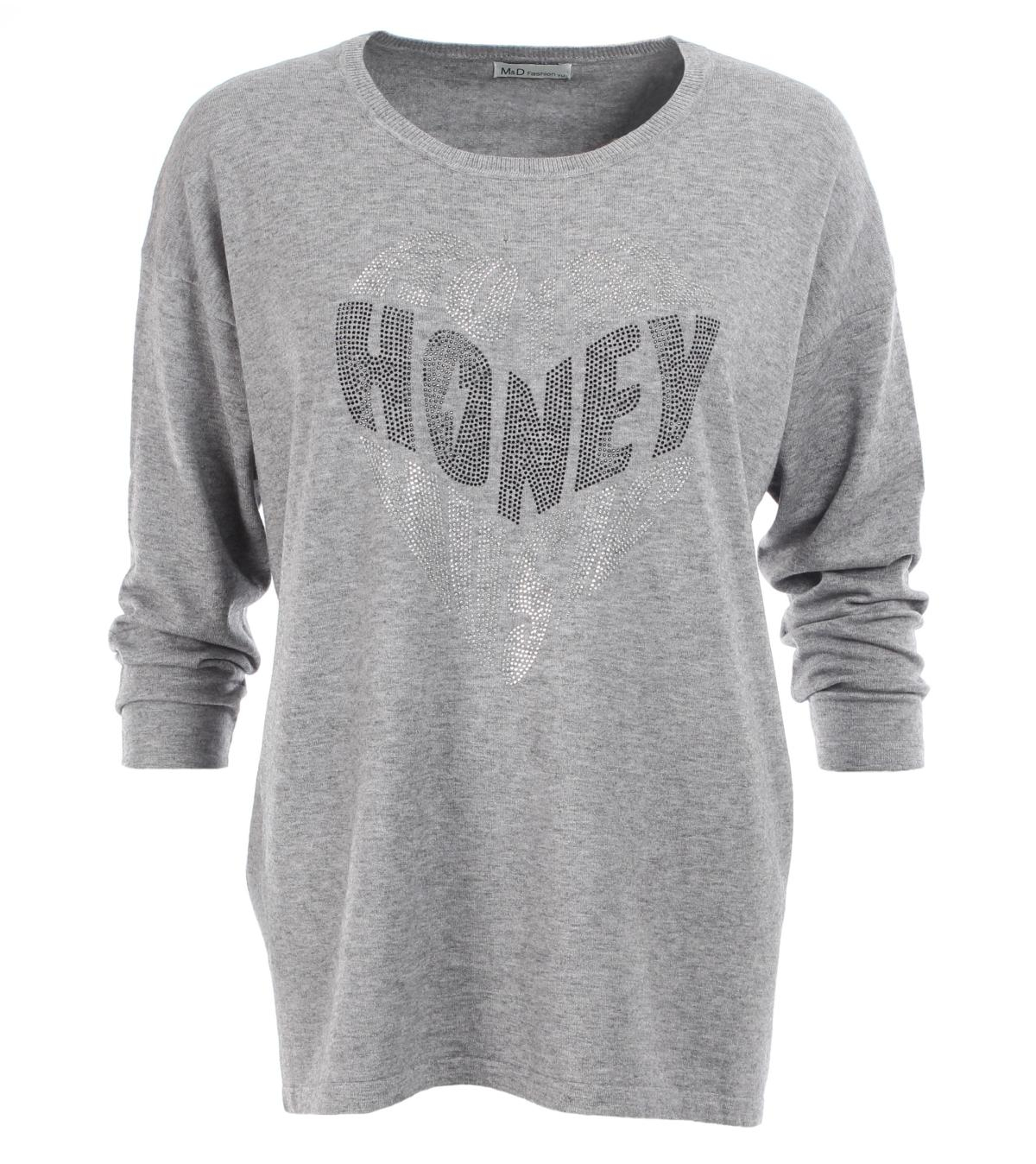 Grey Oversized Sparkly Slouch Jumper