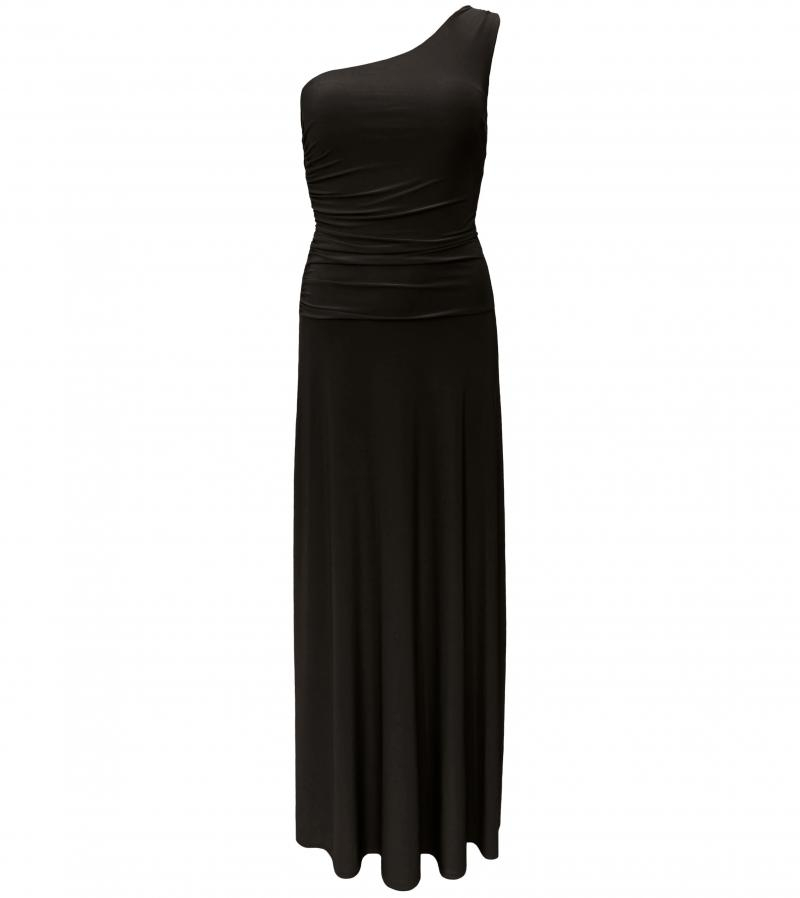 Black One Shoulder Long Evening Dress