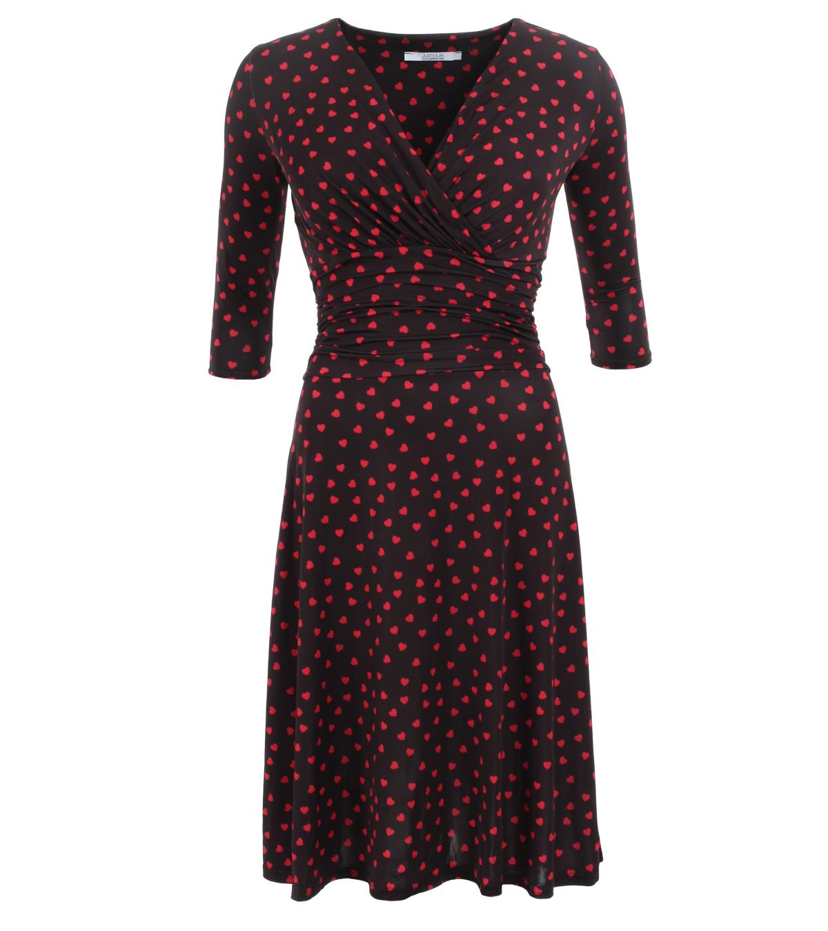 Black and Red Hearts Fit & Flare Dress