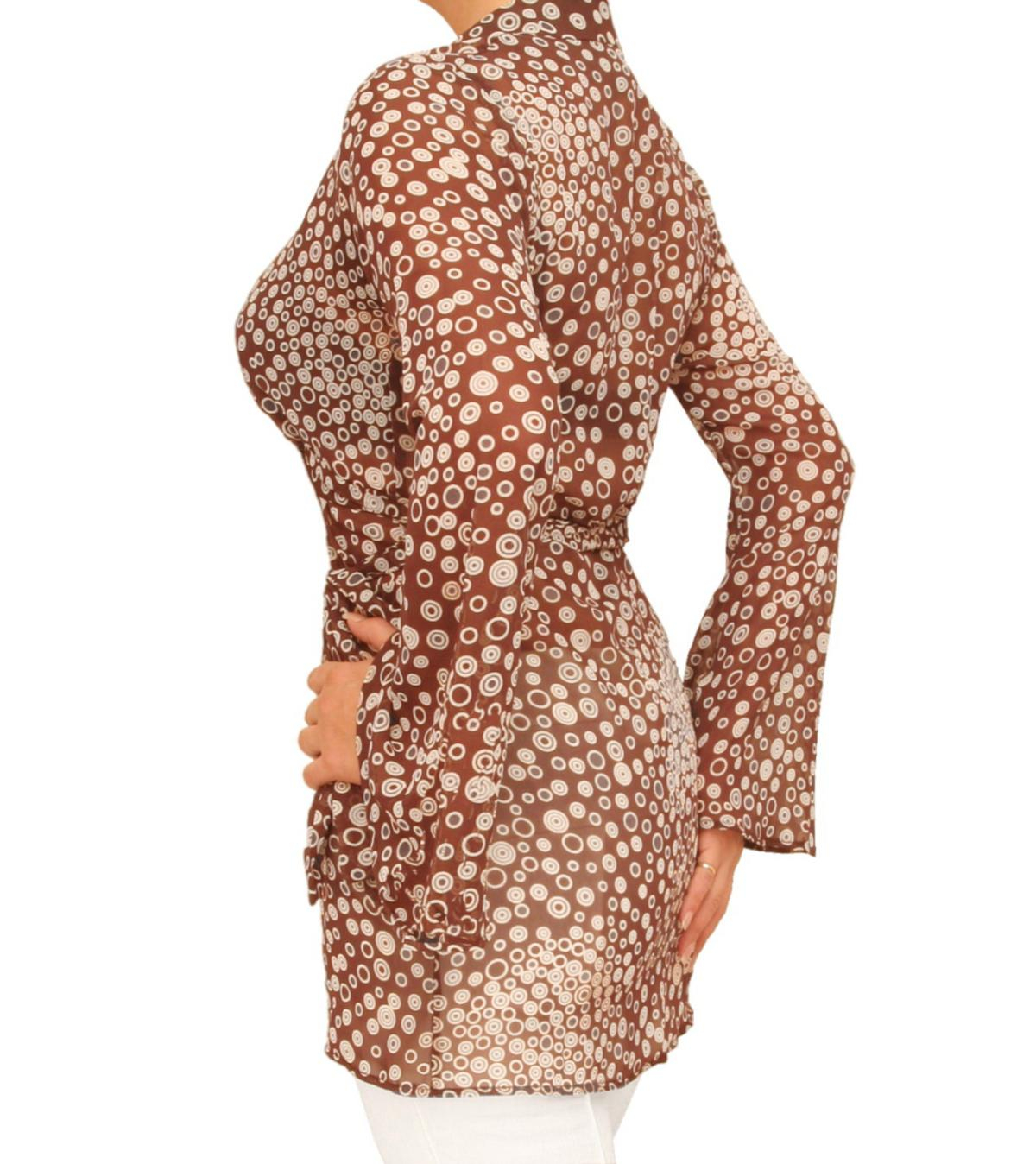 Chiffon Bell Sleeve Wrap Blouse