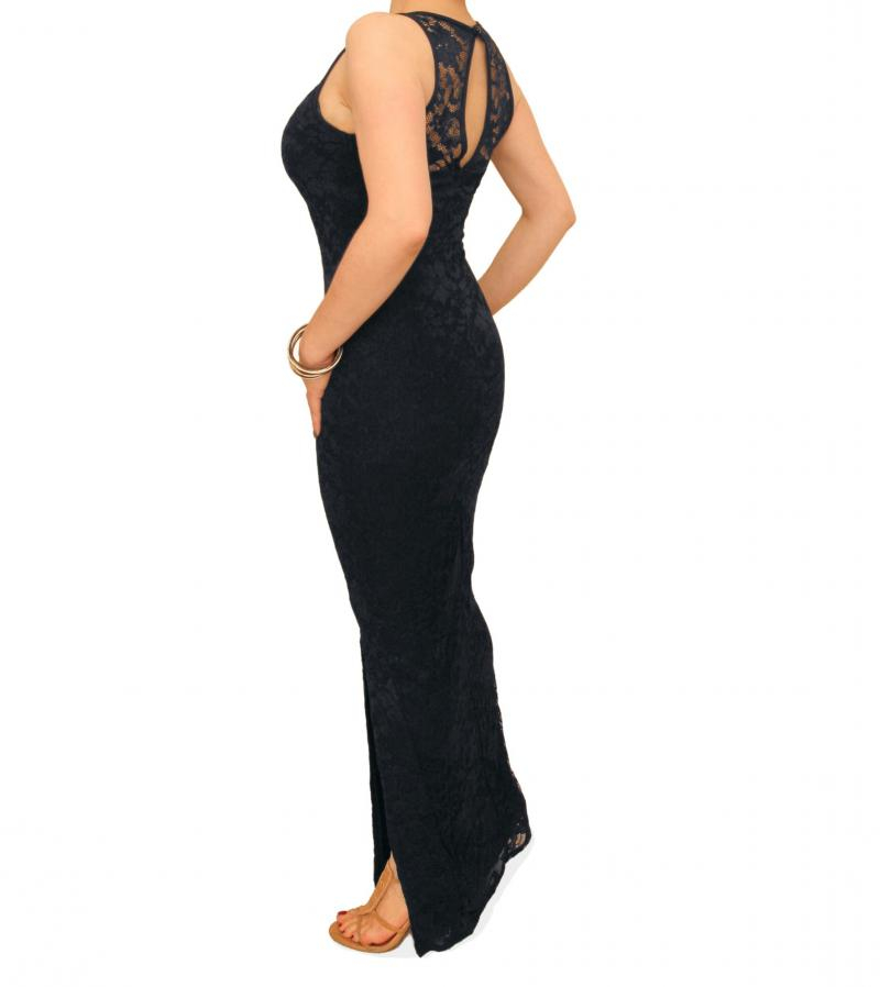 Navy Blue Lace Maxi Dress