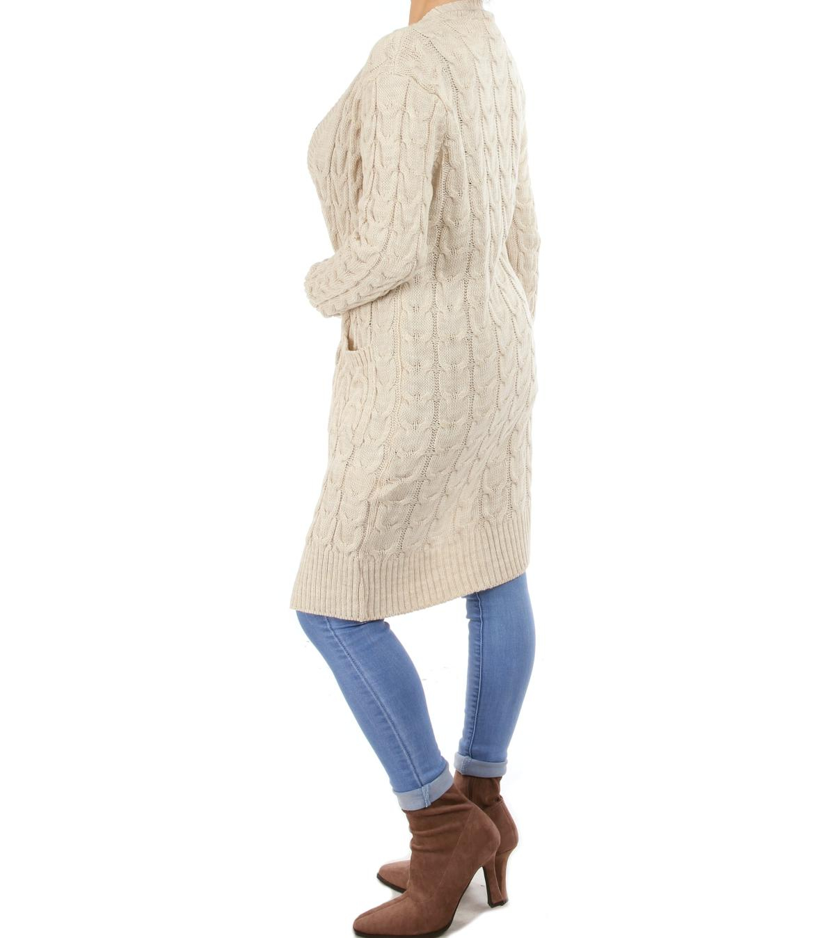 Stone Cable Knit Long Cardigan