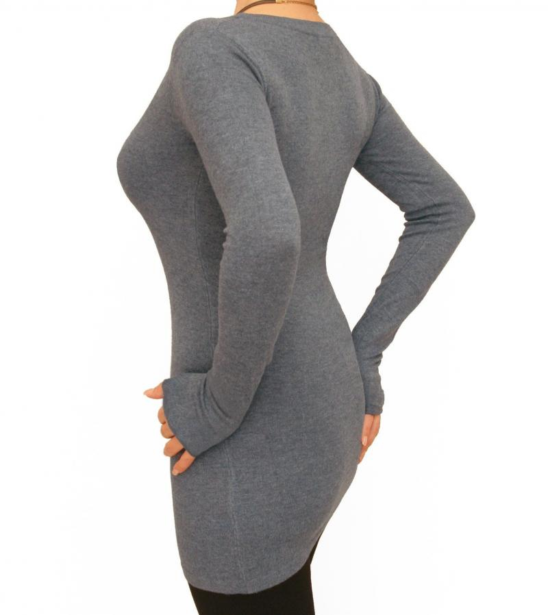 Grey Scoop Neck Jumper