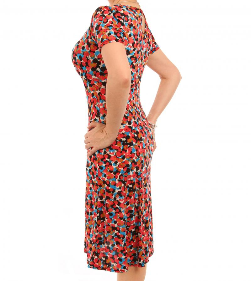 Red Spotty Print Tea Dress