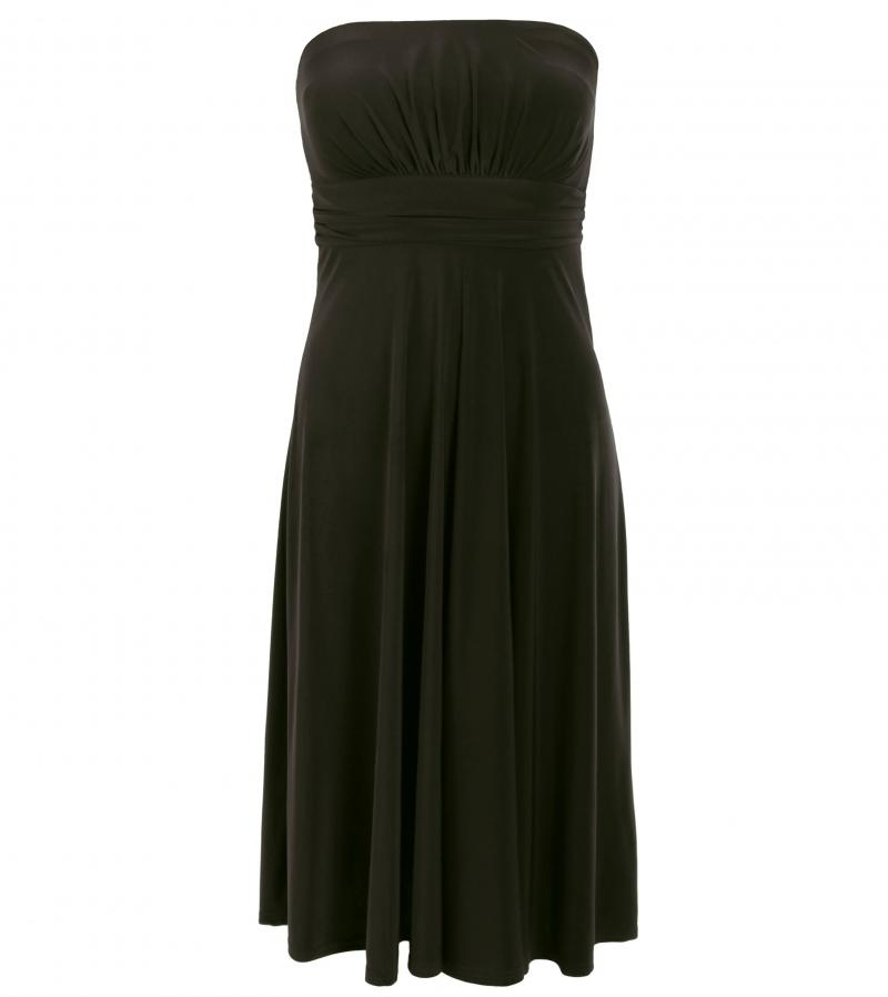 Black Slinky Strapless Dress