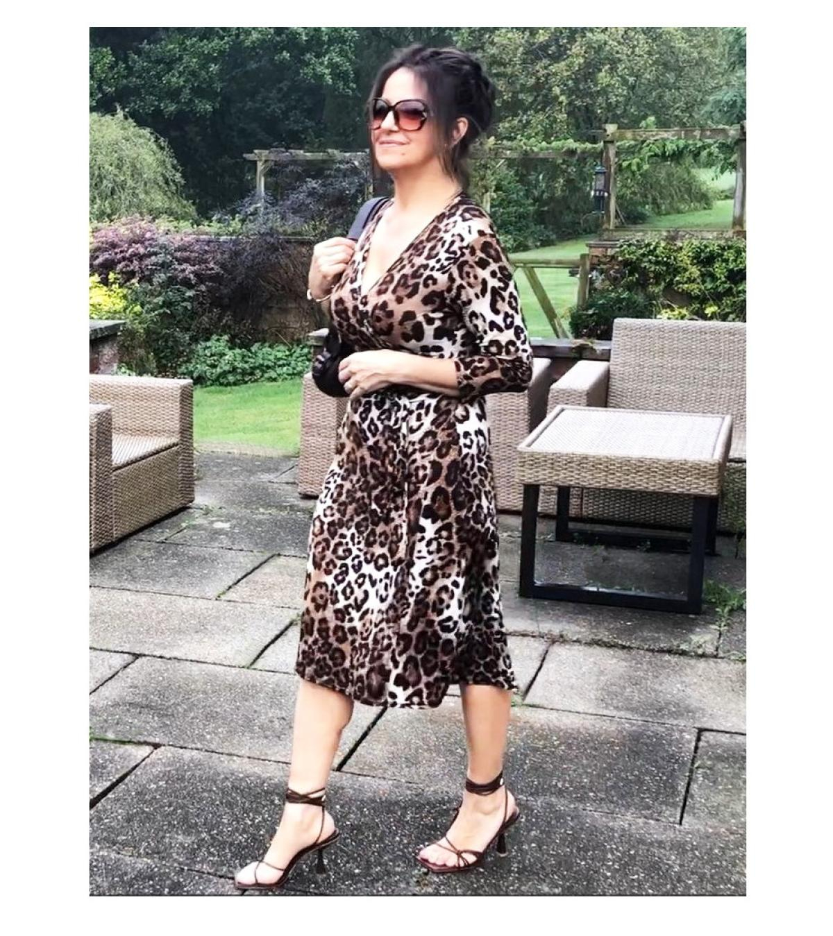 Animal Print Wrap Dress