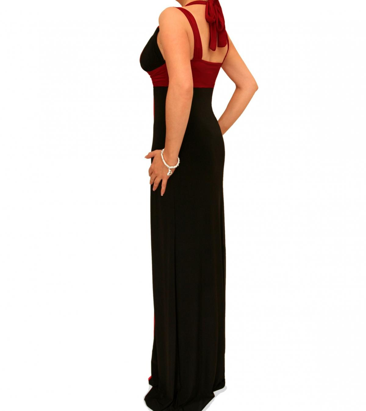 Red and Black Long Evening Dress