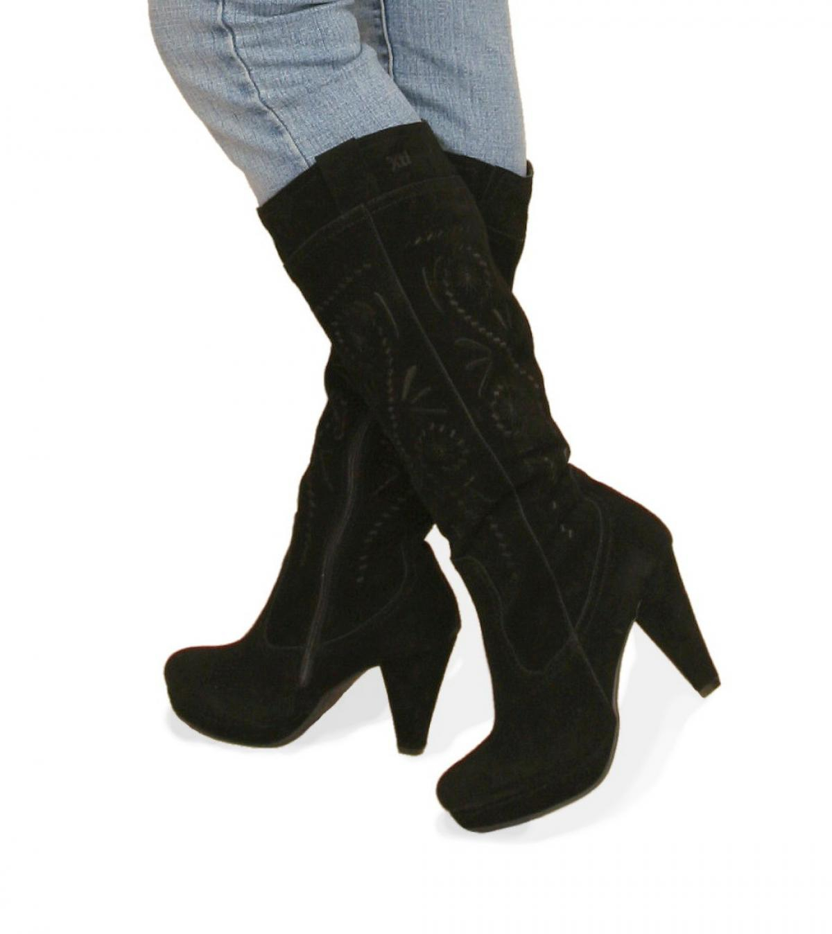 Black Suede Leather Boots