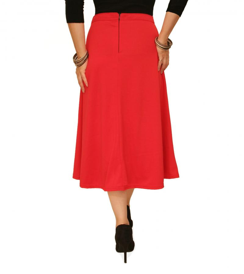 Red Ponte A Line Skirt