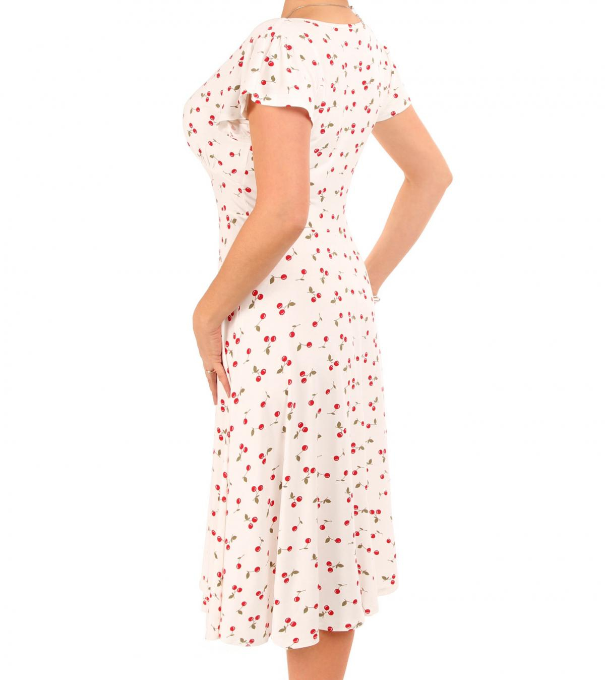 Cherry Print Fit and Flare Dress