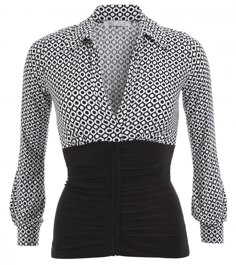 Black and White Spot Printed Corset Top