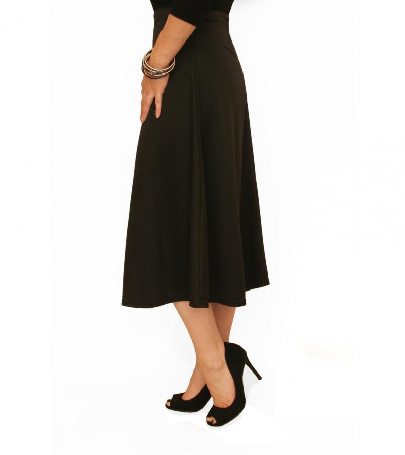 Black Ponte A Line Skirt