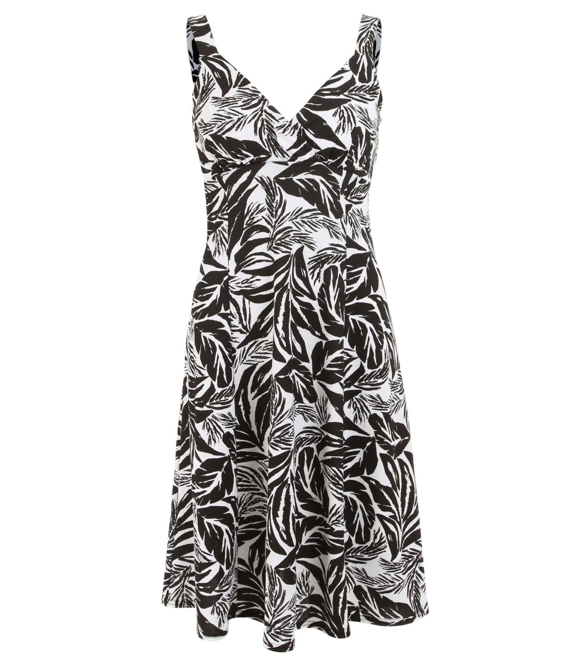 White and Black Strappy Dress Dress