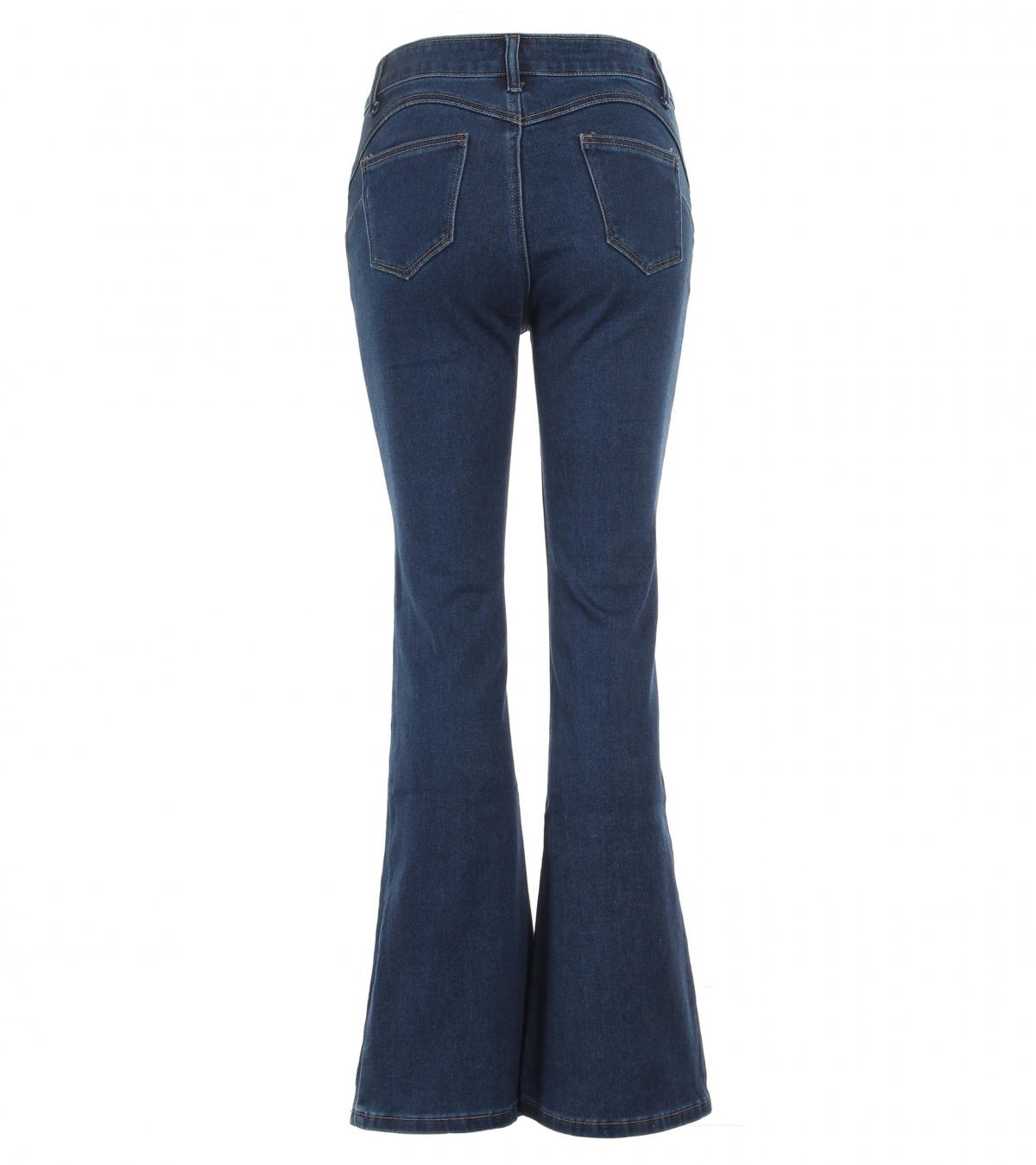 Dark Blue Super Stretchy Flared Jeans