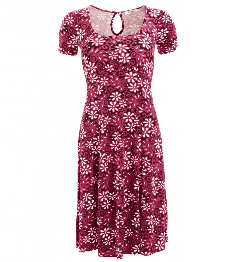 Pink Floral Print Tea Dress