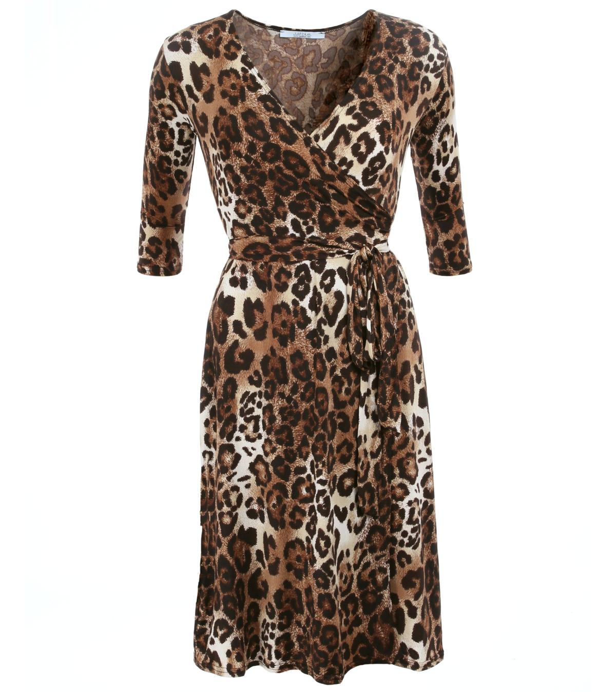 Animal Print Wrap Dress