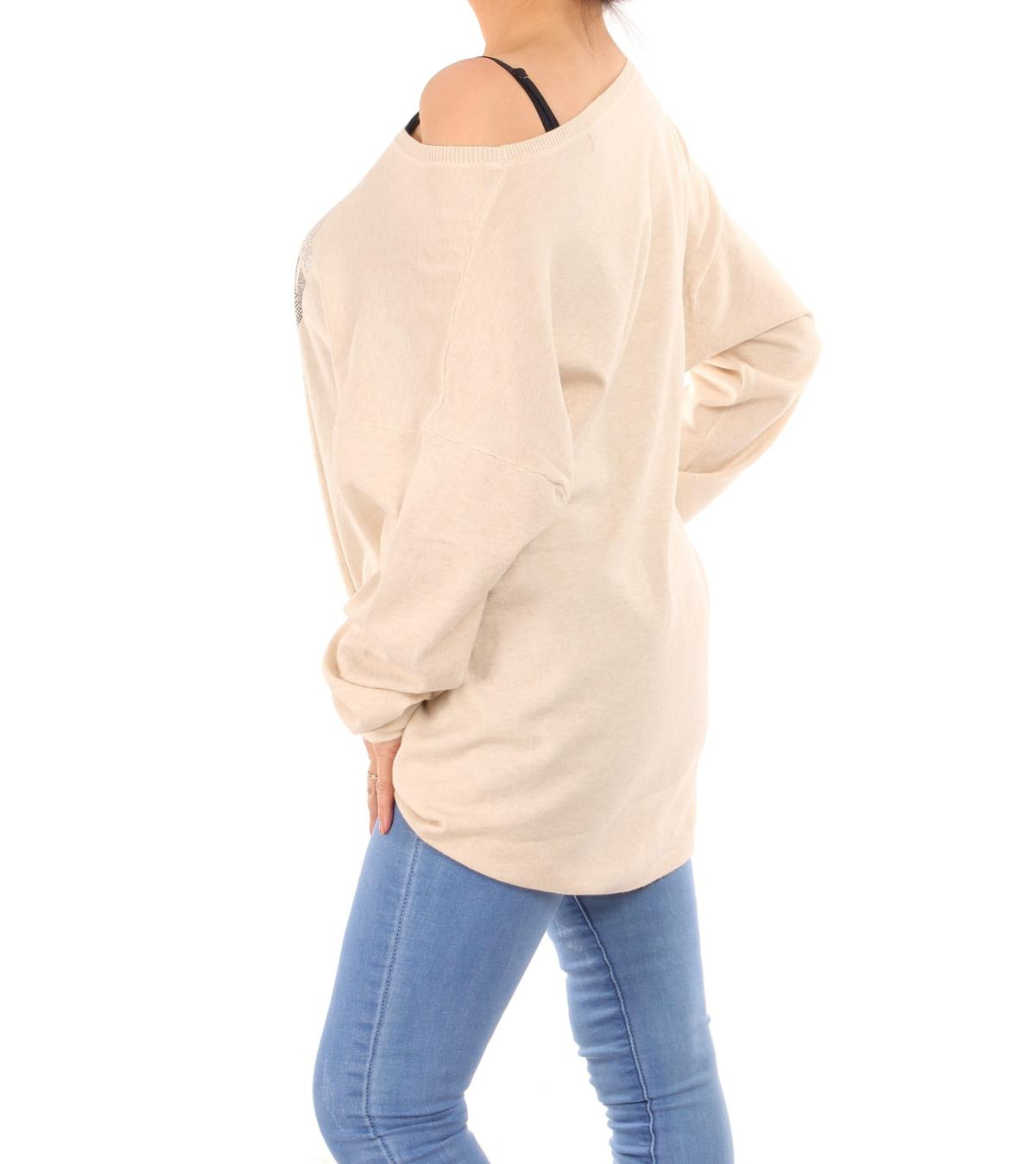 Oatmeal Oversized Sparkly Slouch Jumper