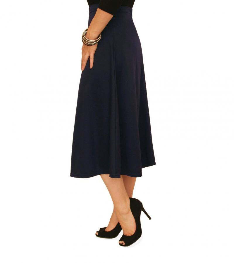 Navy Blue Ponte A Line Skirt