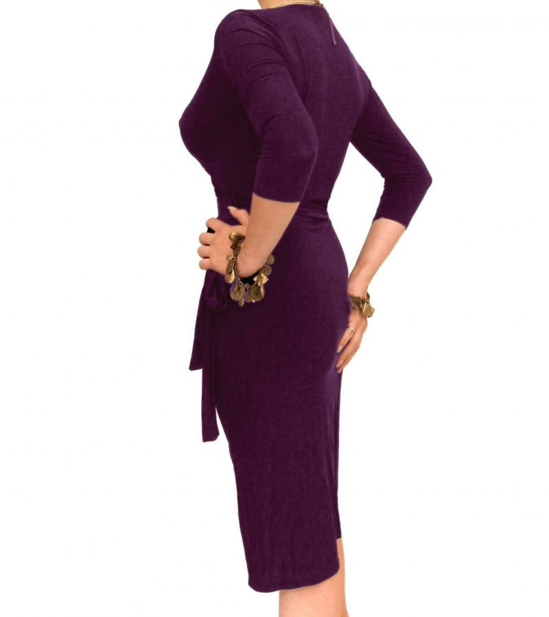 Purple Elegant Wrap Dress